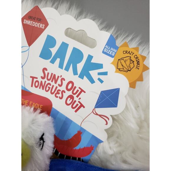 NEW LOT Bark Box Regal The Eagle Dog Toy CRAZY CRINKLE squeak 4th july dog toy - Picture 4 of 6
